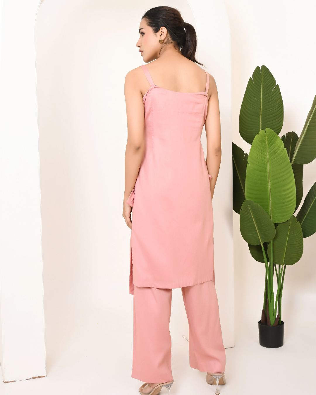 Floral Work Side Slit Kurta Set