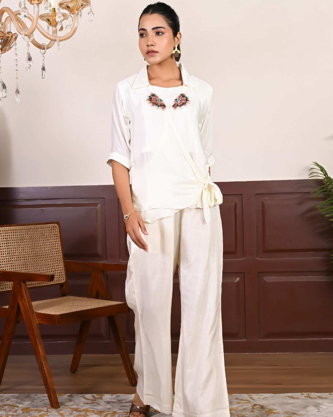 Angrakha Tunic With Bell Bottom Pants Coord