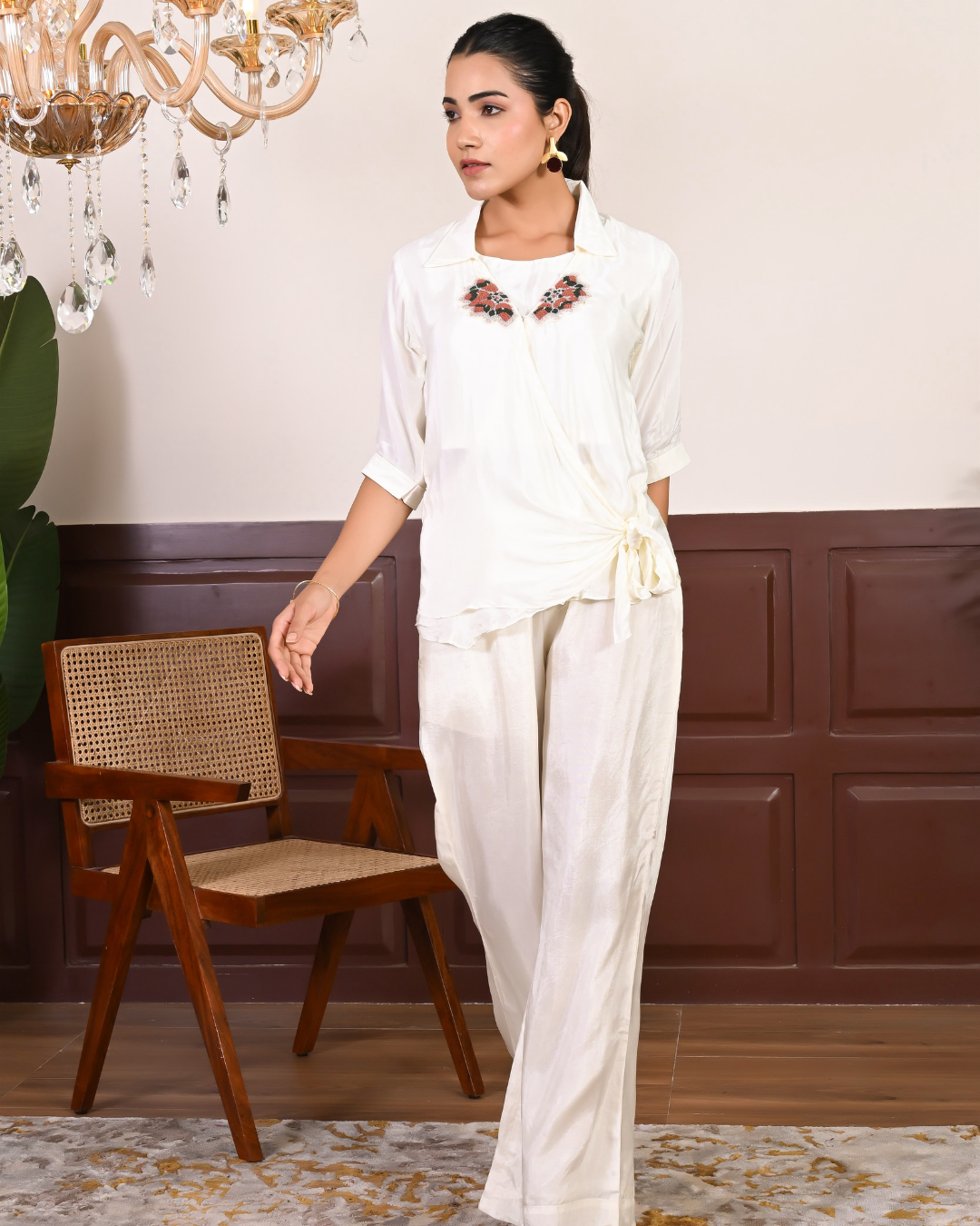 Angrakha Tunic With Bell Bottom Pants Coord