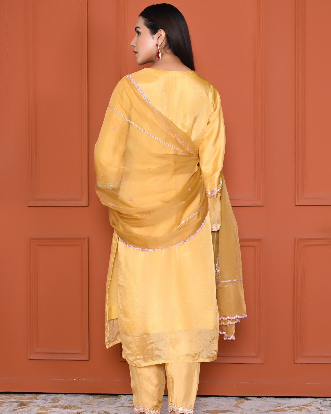 Yellow Mellow Pakistani Style Kurta Dupatta Set