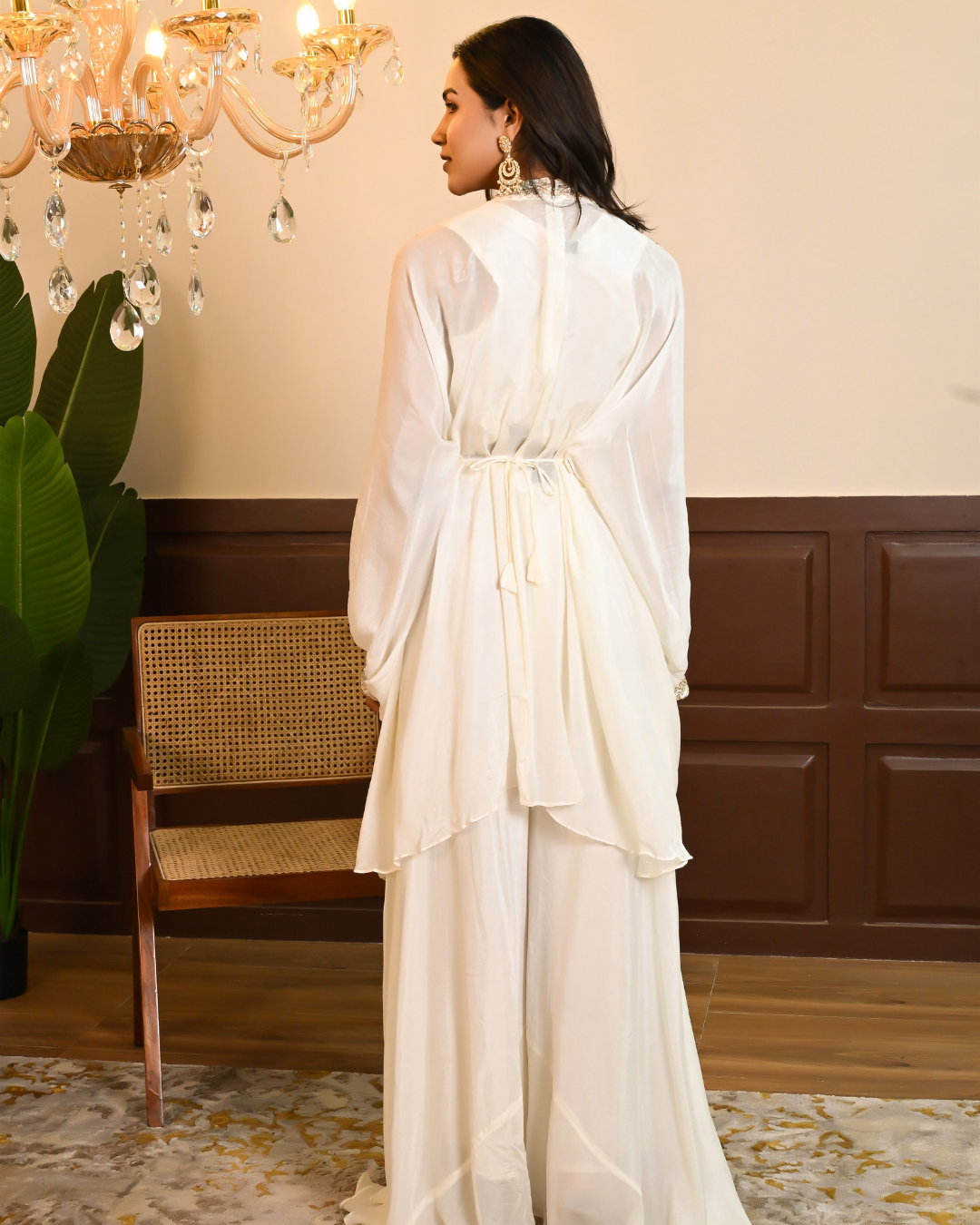 Off White Tunic Palazzo Set